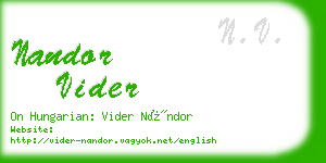 nandor vider business card